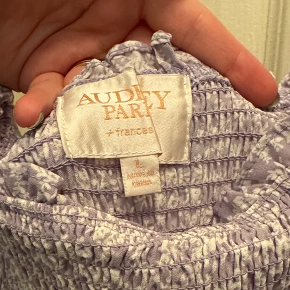 Francesca's Collections Lavender Floral Off-Shoulder Maxi Dress - Picture 3 of 3